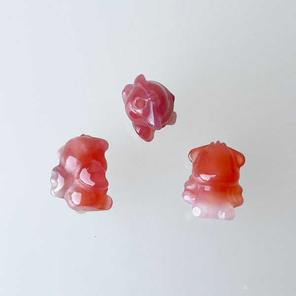 Agaat, Beertje 13 x 16 x 10 mm, rood, per stuk