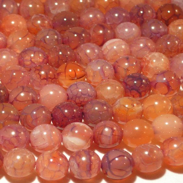 Agaat, licht paars, dragon vein, 12 mm, per streng
