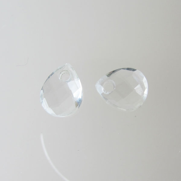 Briolette, kristal, gefacetteerd, 9 x 11 mm, per stuk
