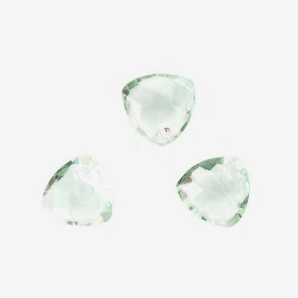 Briolette, aquamarijn, gefacetteerd, driehoekig, 10 x 10 mm, per stuk