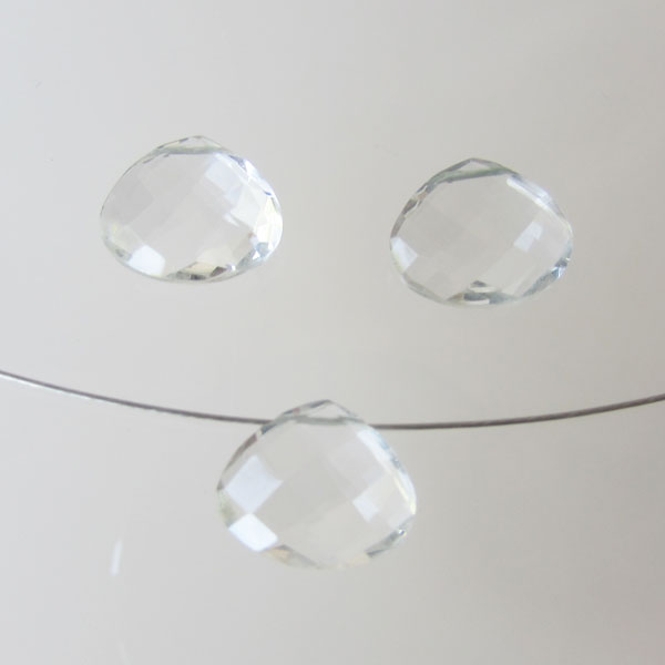 Briolette, Kristal, gefacetteerd, 12 x 10 x 6 mm, per stuk