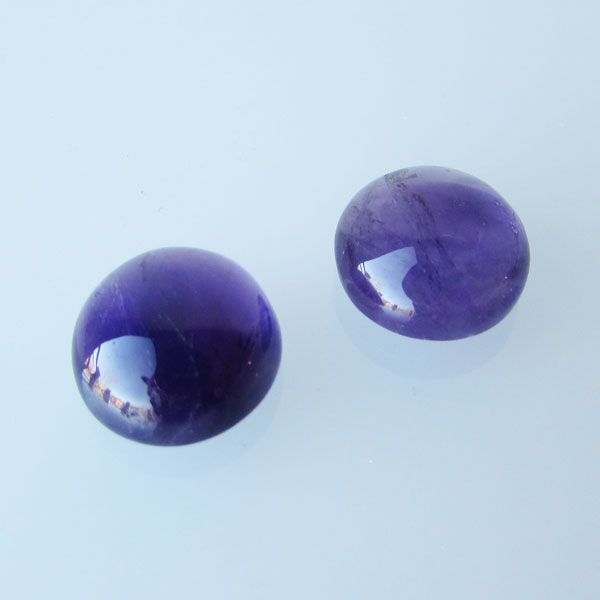 Cabochon Hydro Amethist, 15 mm, rond, paars, verpakt per stuk