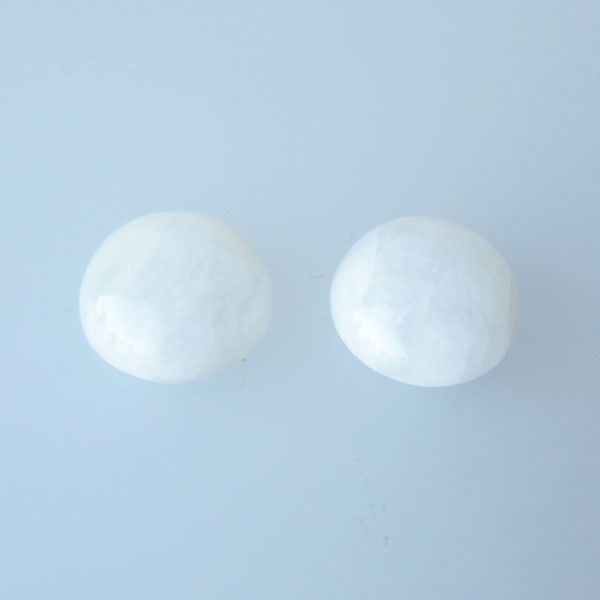 Cabochon Maansteen, 15 mm, rond, wit, verpakt per stuk