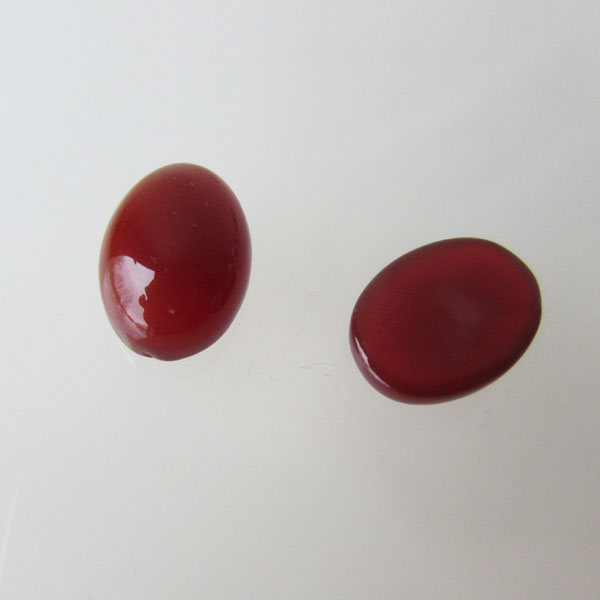 Cabochon CARNEOOL, 18 x 13 mm, rood, verpakt per stuk