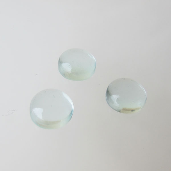 Cabochon Aquamarijn, 8 mm, rond, blauw, verpakt per stuk