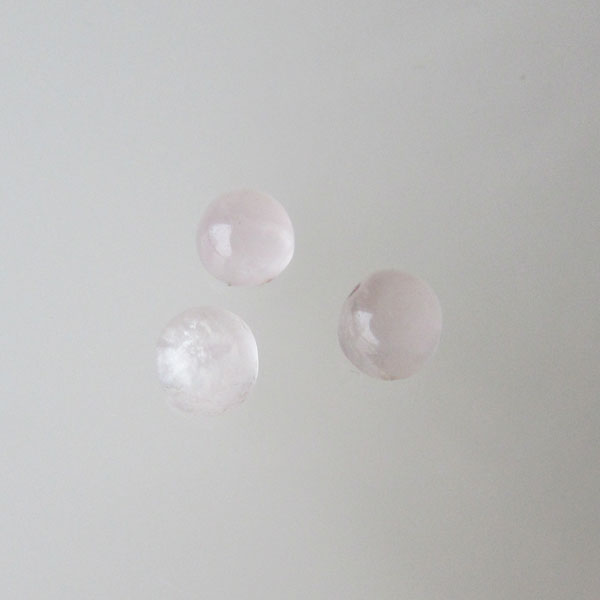 Cabochon HYDRO Rozenkwarts, 6 mm, rond, verpakt per stuk