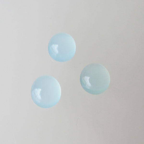 Cabochon zeegroene Chalcedoon, 6 mm, rond, verpakt per stuk