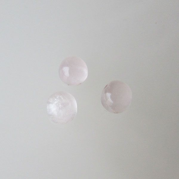 Cabochon Hydro Rozenkwarts, 8 mm, rond, verpakt per stuk
