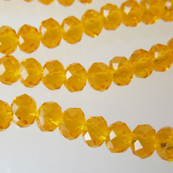 Swarovski-Style Kristalkraal, Sun, facetted, rondel, 4 x 6 mm, per streng