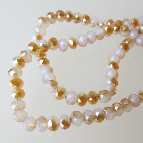 Swarovski-Style Kristalkraal, Topaz AB, facetted, rondel, 3 x 4 mm, per streng