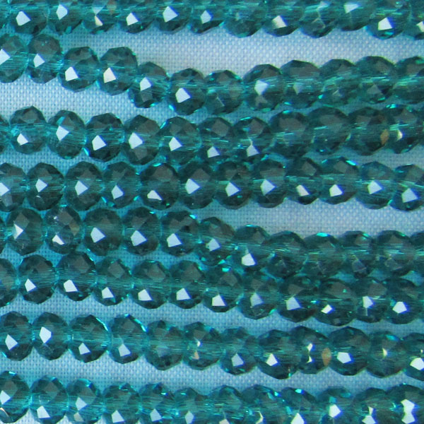Swarovski-Style Kristalkraal, Emerald, facetted, rondel, 3 x 4 mm, per streng