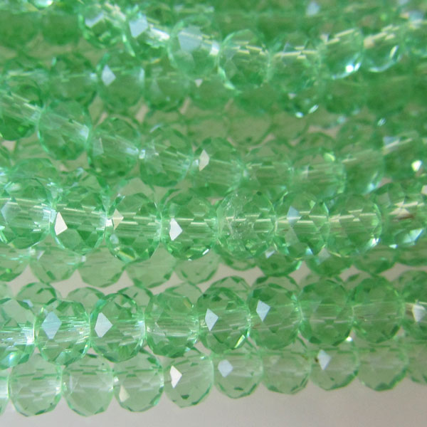 Swarovski-Style Kristalkraal, Peridot, facetted, rondel, 3 x 4 mm, per streng