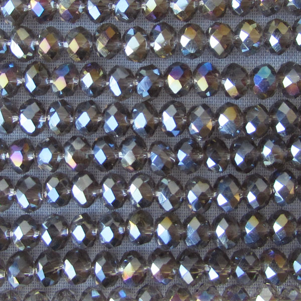 Swarovski-Style Kristalkraal, Greige, facetted, rondel, 3 x 4 mm, per streng