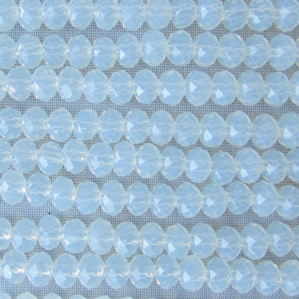 Swarovski-Style Kristalkraal, White Opal, facetted, rondel, 3 x 4 mm, per streng