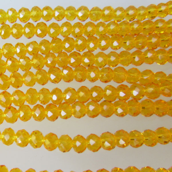 Swarovski-Style Kristalkraal, Sun, facetted, rondel, 3 x 4 mm, per streng