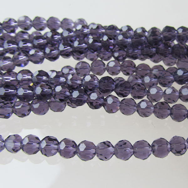 Swarovski-Style Kristalkraal, Amethist, facetted, rond, 4 mm, per streng