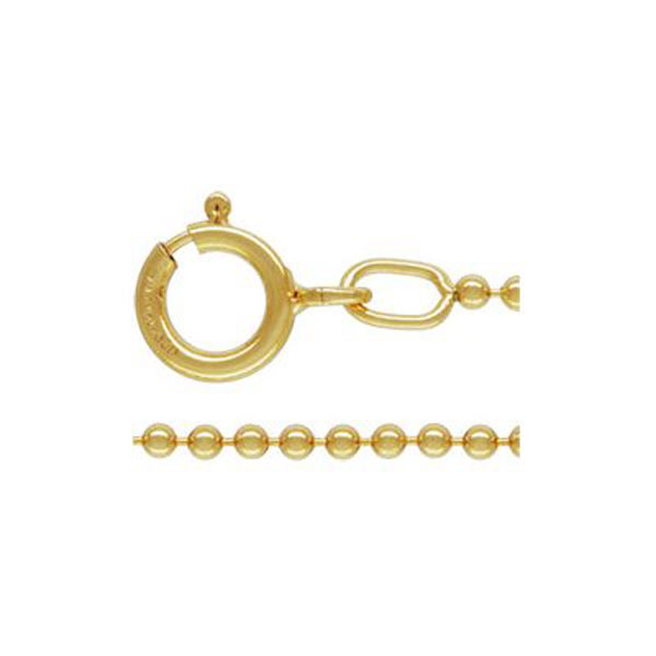14 K Gold Filled Bolletjesketting, 1.2 mm, 40 cm, per stuk