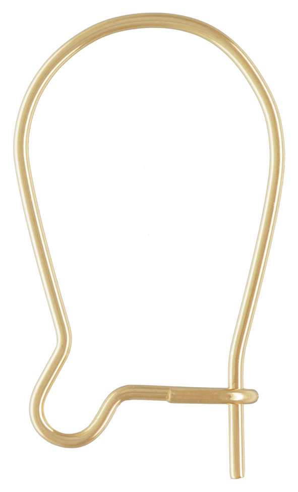 14 K Gold Filled Kidney Oorhaak, 16 mm, per paar
