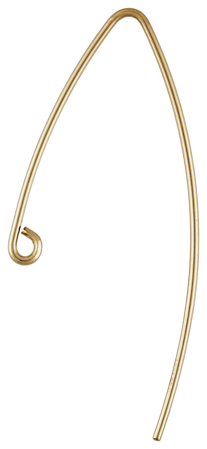 14 K Gold Filled lange Oorhaak, V-model, per paar