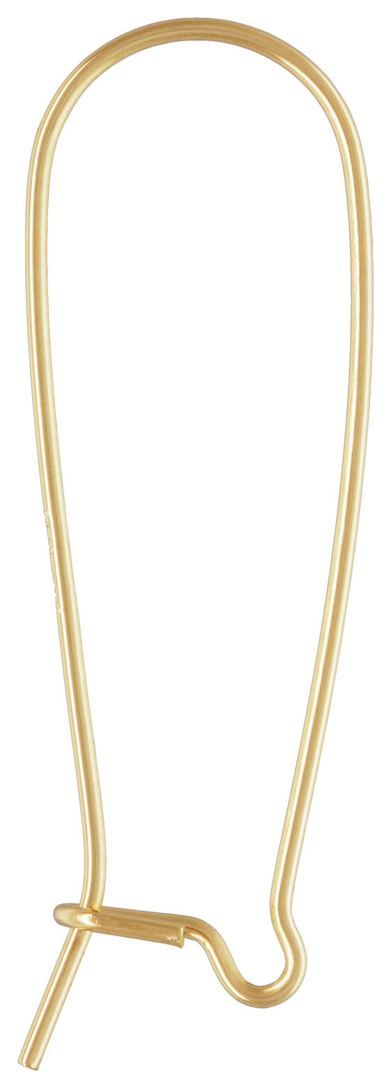 14 K Gold Filled Kidney lange Oorhaak, 35 mm, per paar