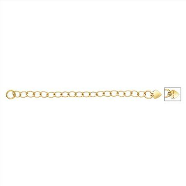 14 K Gold Filled verlengketting, met hartje, per stuk