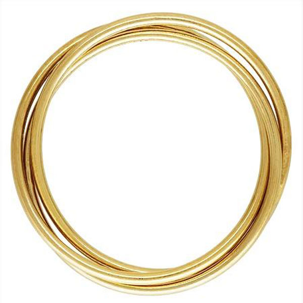 14 K Gold Filled Rolling Ring, 3- in- 1, maat 17.5, per stuk