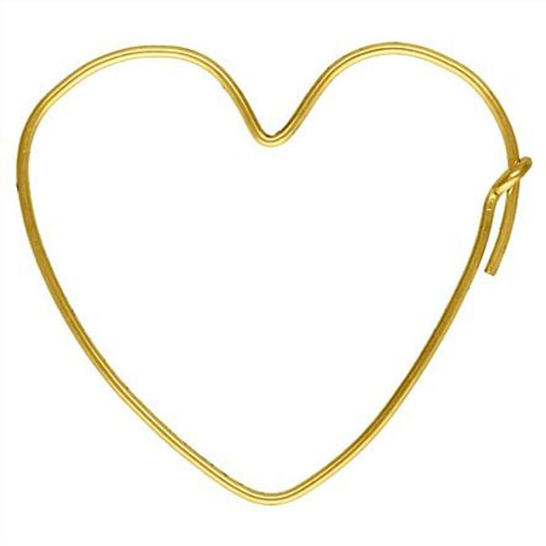 14 K Gold Filled Oorring, Hart, 27 x 30 mm, per paar