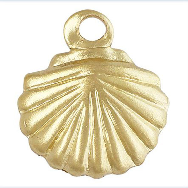 14 K Gold Filled Bedel, Schelp, 7 mm, per stuk