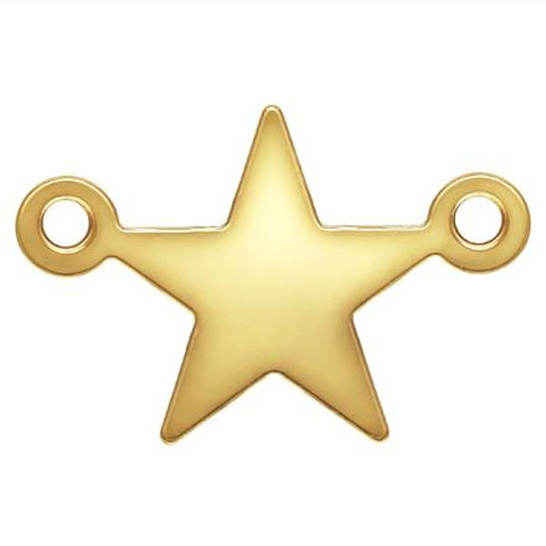 14 K Gold Filled Connector, Ster, 8 mm, verpakt per stuk