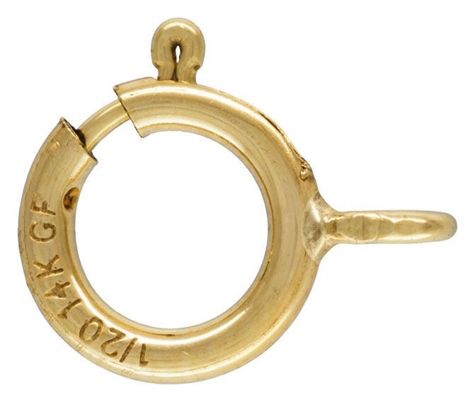 14 K Gold Filled Springslot- Veerring, 6 mm, GESLOTEN RING, verpakt per stuk