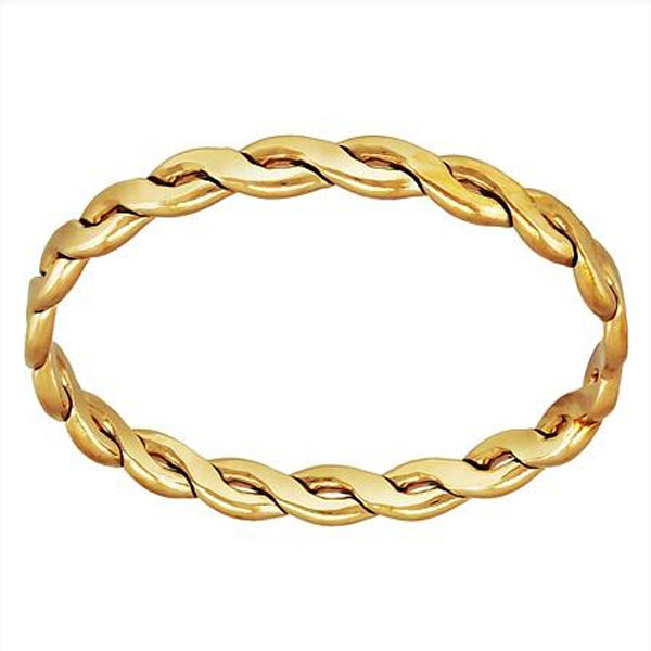 14 K Gold Filled Ring, gevlochten, maat 17, verpakt per stuk