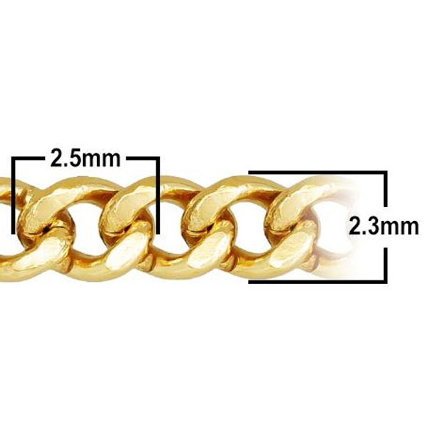 14 K Gold Filled Armband, Curb Design, 19 cm, verpakt per stuk