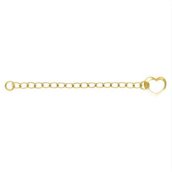 14 K Gold Filled Verlengketting met open hartje, per stuk