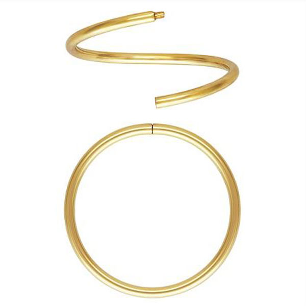 14 K Gold Filled Oorring, 15 x 1 mm, Sleeper Hoop, per paar