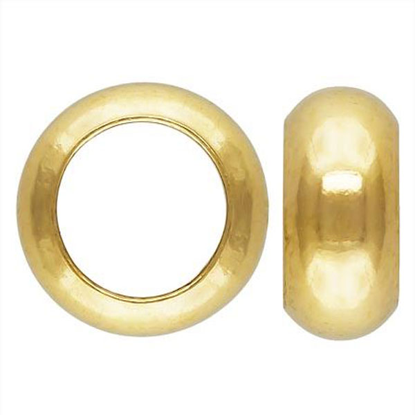 14 K Gold Filled kraal, 5 mm, rijggat 3.3 mm, verpakt per stuk