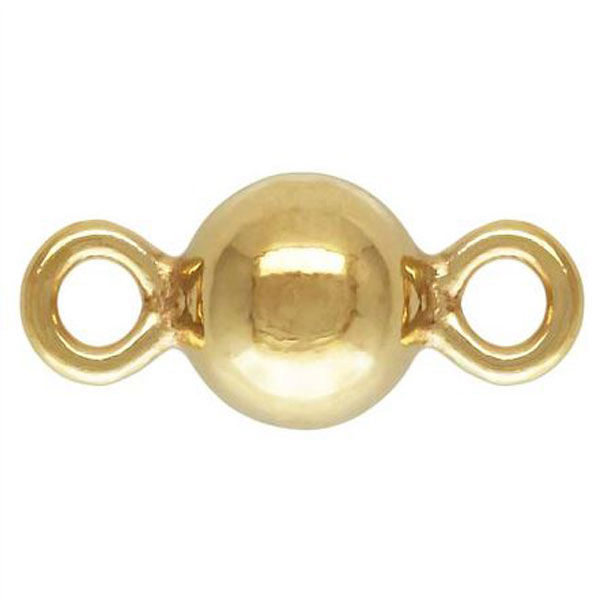 14 K Gold Filled Bedel/Connector, Bal, 3 mm, per stuk