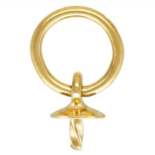 14 K Gold Filled Hooplet – Bedel, met cup en pinnetje, 3 mm, per stuk