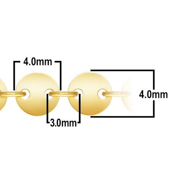14 K Gold Filled armband, schijfjes, 20 cm, per stuk