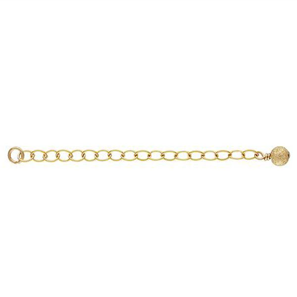 14 K Gold Filled Verlengketting met 4 mm Stardust bal, per stuk