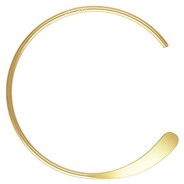 14 K Gold Filled Oorring, 18 mm, Endless Hoop, gehamerd, per paar