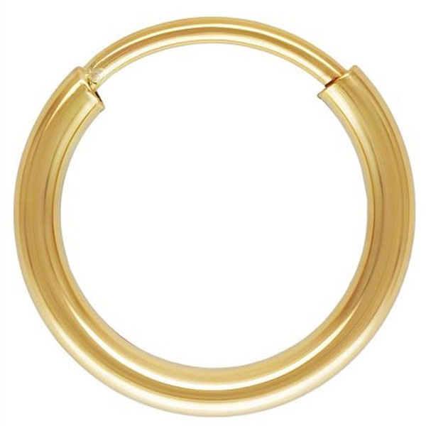 14 K Gold Filled Oorring, 9 x 1.25 mm, Endless Hoop, per paar