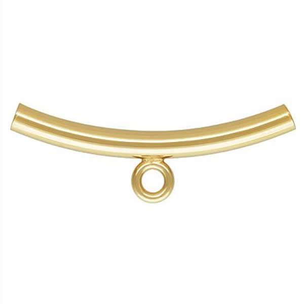 14 K Gold Filled Buisje, met 1 gesloten ringetje, 20 x 2 mm, binnenmaat 1.55 mm, verpakt per stuk