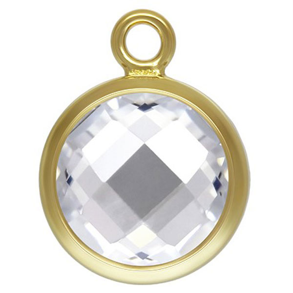 14 K Gold Filled Bedel, Zirkonia, 6 mm, per stuk