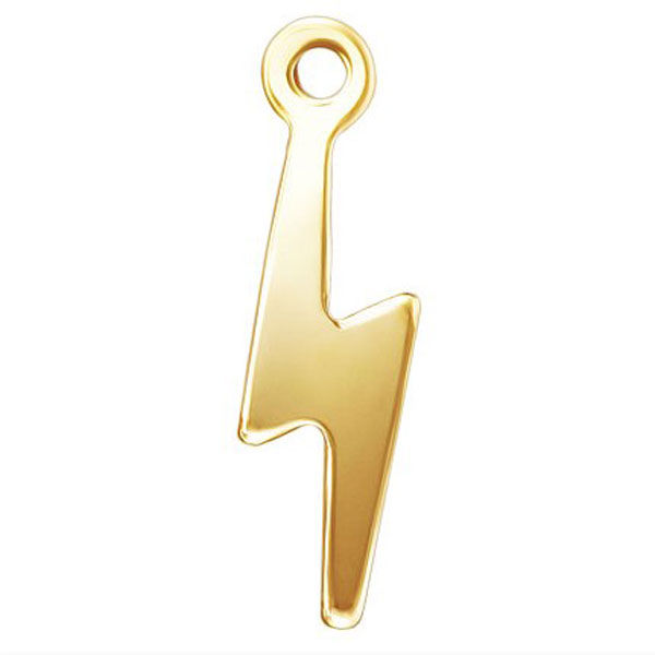 14 K Gold Filled Bedel, Bliksemschicht, 3.5 x 11.4 mm, per stuk