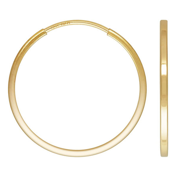 14 K Gold Filled Oorring, 1.1 x 17 mm, per paar