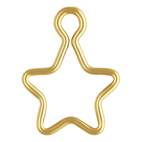 14 K Gold Filled Bedel, Ster, 15 mm, per stuk