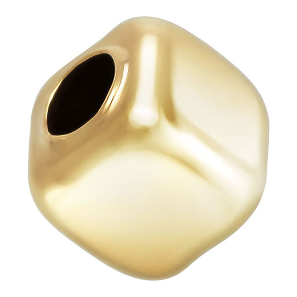 14 K Gold Filled kraal, 2 mm. Kubusvormig. Verpakt per stuk