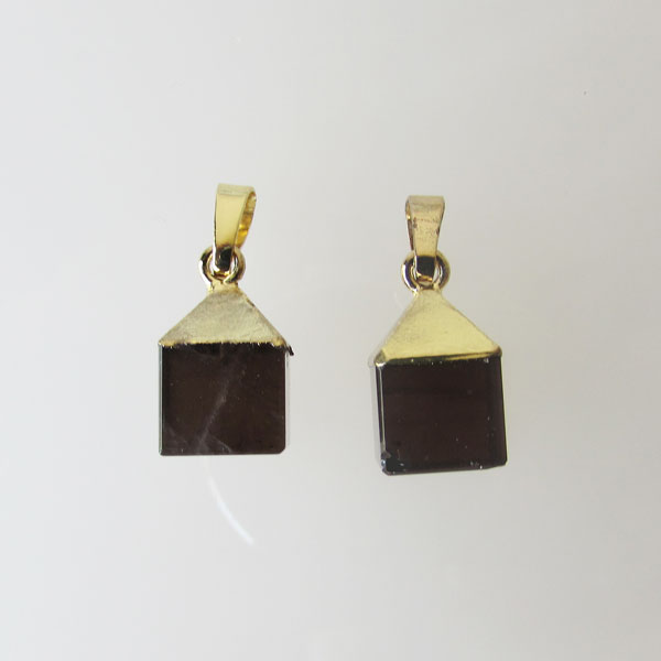 Goudkleurige bedel, ONYX, 18 x 9 mm, per stuk