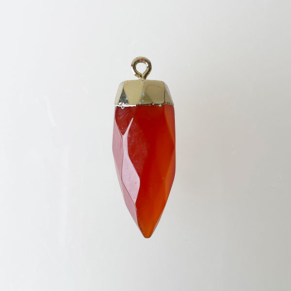 GP Hanger Carneool, facetgeslepen, 29 x 13 x 13 mm, goldplated, verpakt per stuk