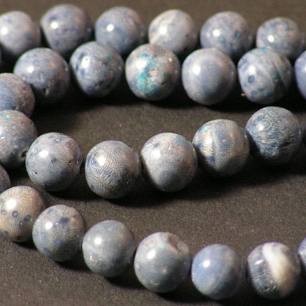 Koraal, blauw, 10 mm, per streng